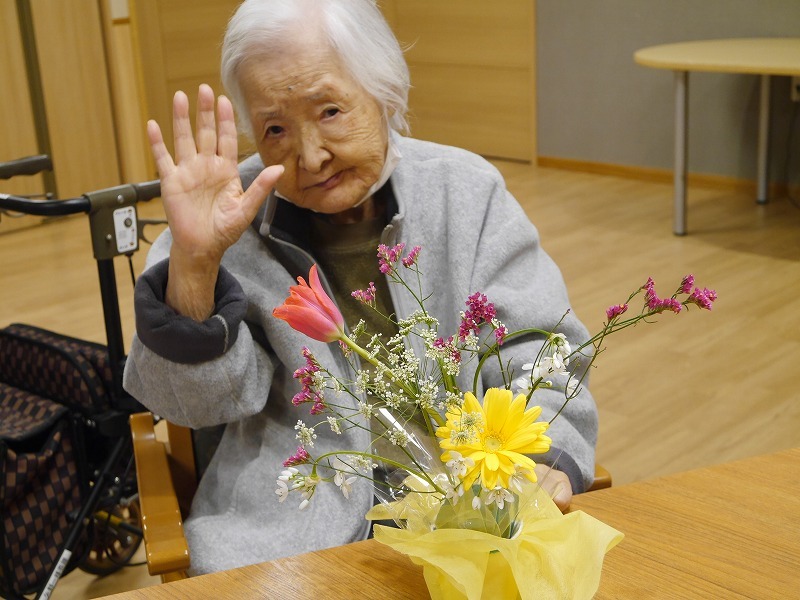 ショートステイ　生け花レク